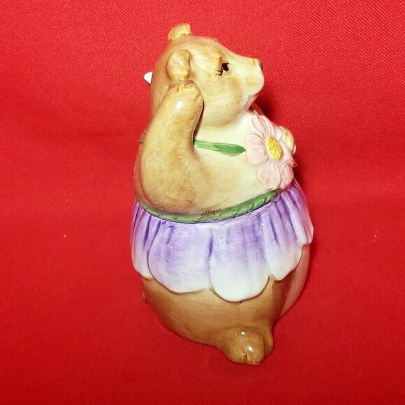 Vintage Otagiri Japan Honey Bear Condiment Bowl Serving Spoon Hand Painted - Picture 11 of 13